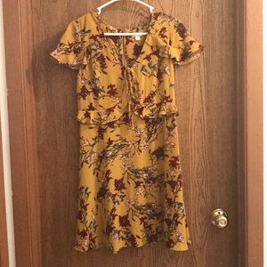Mustard colored floral dress from Target